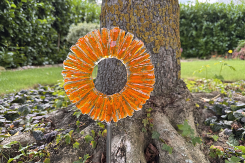 Deine handgefertigte orange Sonne von Glücksglas!