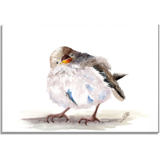 Aquarell Bild Keilrahmen Leinwand 30x20 cm Spatz Vogel