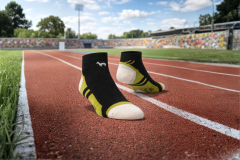 Sneaker Sport Socken schwarz-grün
