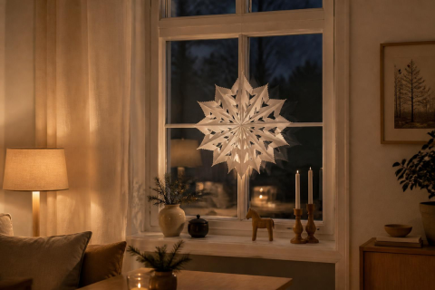 Handgemachter Papierstern - Weihnachtsdekoration zum Aufhängen-2