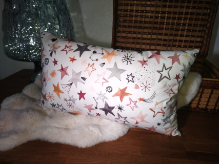 Kissen "Sterne" Weihnachten, 30x50 cm, Velour 