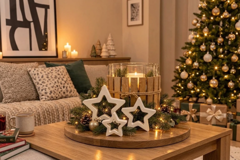 ⭐ Handgefertigtes Stern-Trio – Festliche Weihnachts- & Winterdekoration ⭐