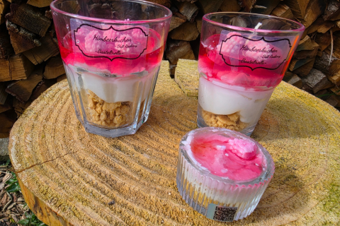 Himbeerkuchen Dessertkerze-Mini