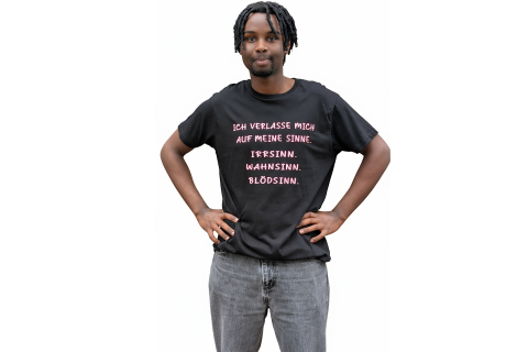 T-Shirt "Ich verlasse mich auf meine Sinne" - Farbe Schwarz