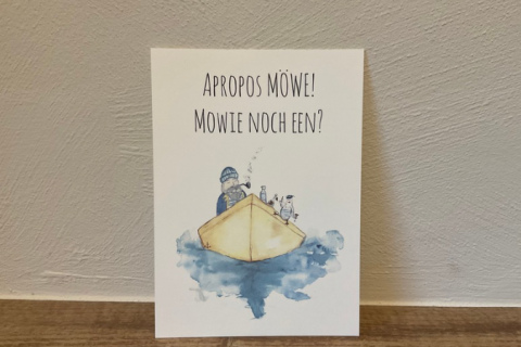 Postkarte Plattdeutsch Möwie noch een