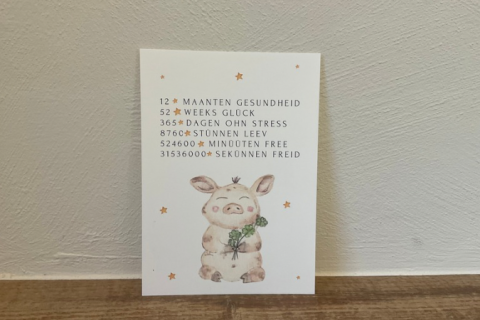 Postkarte Plattdeutsch Schwein Glück