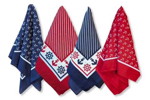 Maritimes Halstuch Vierecktuch Bandana (4 Varianten)