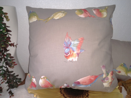 Kissen "Wintervögel" , 45x45cm, 100% Baumwolle