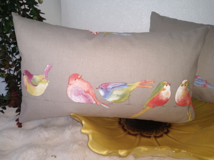 Kissen "Wintervögel 2" 30x50 cm,100% Baumwolle 
