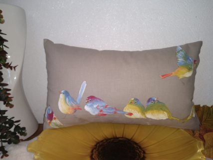 Kissen "Wintervögel 1" 30x50 cm,100% Baumwolle