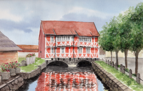 Aquarell Brettchen Frühstücksbrettchen Wismar
