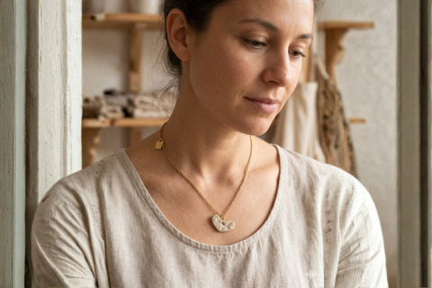 Minimalistische Keramik-Kette
