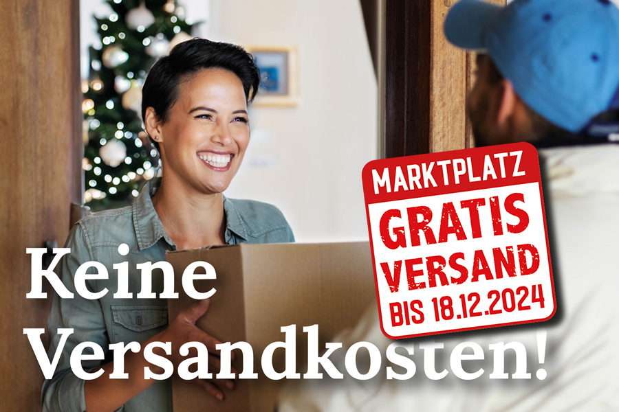 Schon Lust auf Weihnachts-Shopping? Dann schauen Sie doch mal bei unserem Marktplatz vorbei. Hier können Sie bis zum 18. Dezember bestellen und wir schenken Ihnen die Versandkosten. 