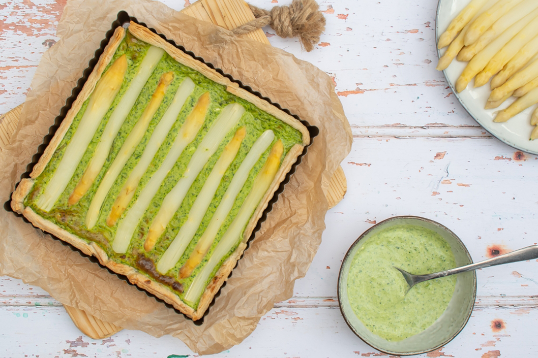 Schnelle Spargel-Tarte mit Blätterteig
